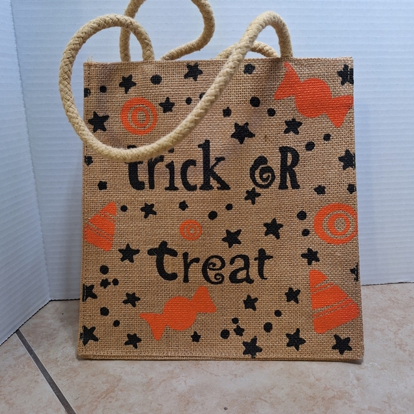 Halloween Double Handle Tote Bags Trick Or Treat Bags Canvas Set Of 3 Glitter - Picture 11 of 11